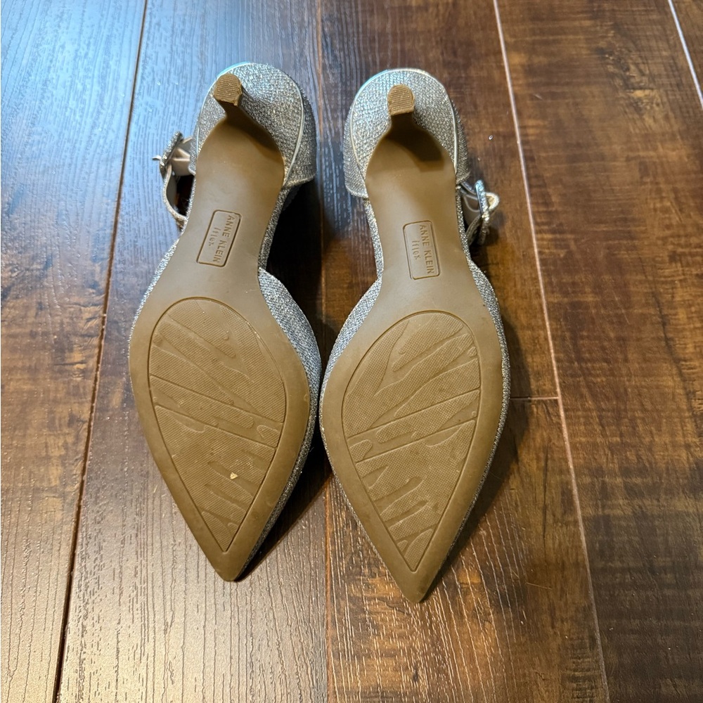Anne Klein Glittering Silver Heels - Picture 5 of 9